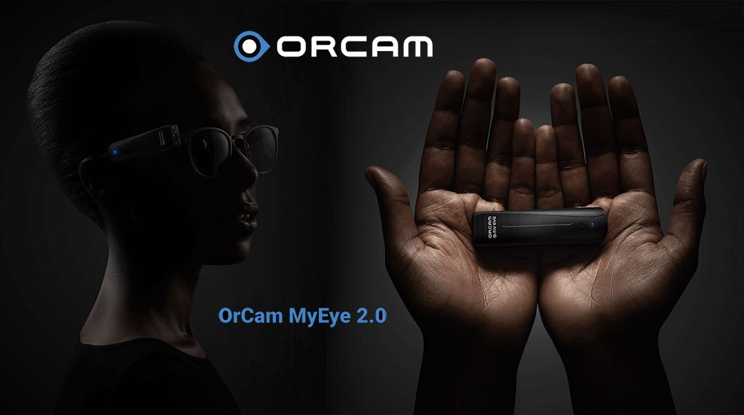 Hands holding the OrCam MyEye 2.0 Hands holding the OrCam MyEye 2.0